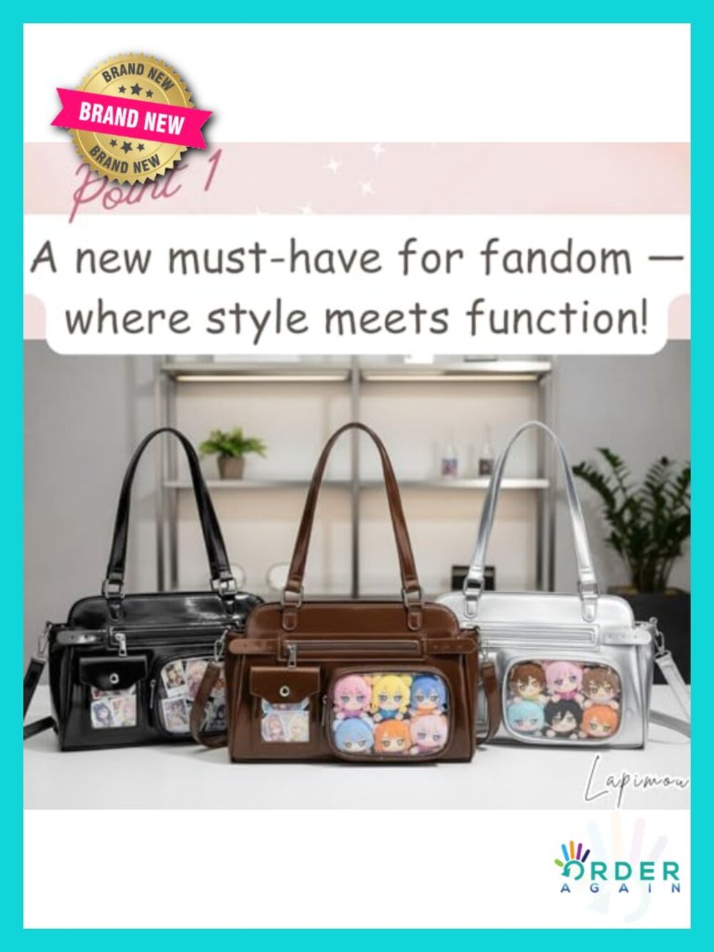 Ita Bag PU Leather Kawaii Y2K Shoulder Crossbody Handbag - Picture 4 of 6